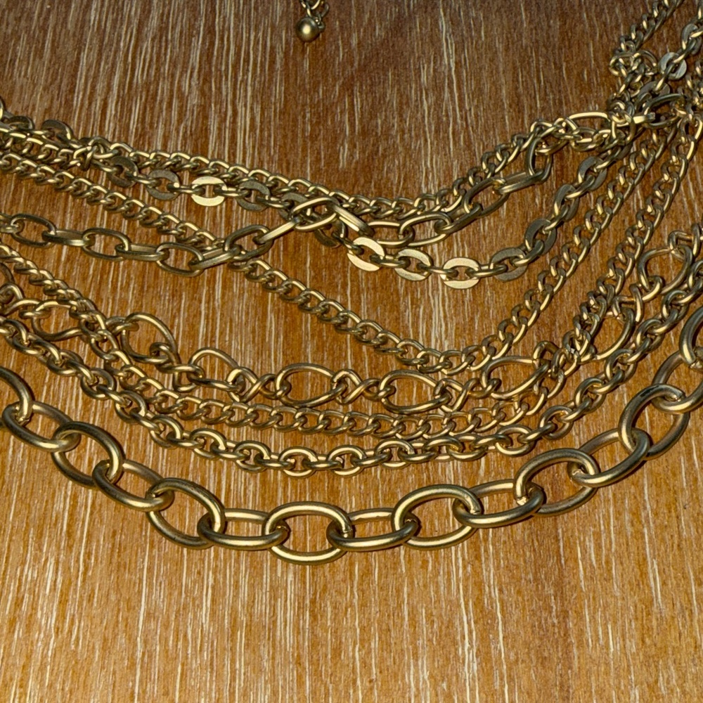 Pier 1 Gold Tone Chain Necklace - Picture 2 of 7